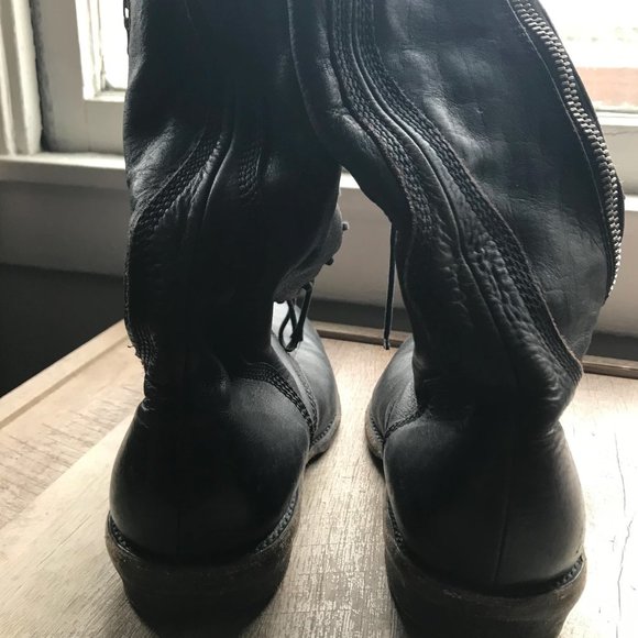 Julius Single Zip Lace Up Combat Boots